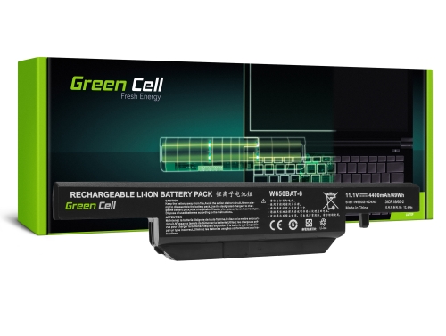 Green Cell Laptop ® Akku W650BAT-6 fur Clevo W650 W650SC W650SF W650SH W650SJ W650SR W670 W670SJQ W670SZQ1