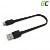 Green Cell GCmatte USB - kábel Micro USB 25 cm, rýchle nabíjanie Ultra Charge, QC 3.0