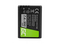 Batéria LP-E10 Green Cell pre Canon EOS 1100D 1200D 1300D Rebel T3 T5 T6 Kiss X50 X70, 7.4V 950mAh