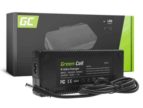 Green Cell® Nabíjačka 54.6V 2A pre Elektrické Bicykle 48V Li-Ion Batérie Konektor 5.5*2.1mm