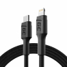 Kábel Lightning USB-C 1m MFi Green Cell PowerStream s rýchlym nabíjaním pre Apple iPhone
