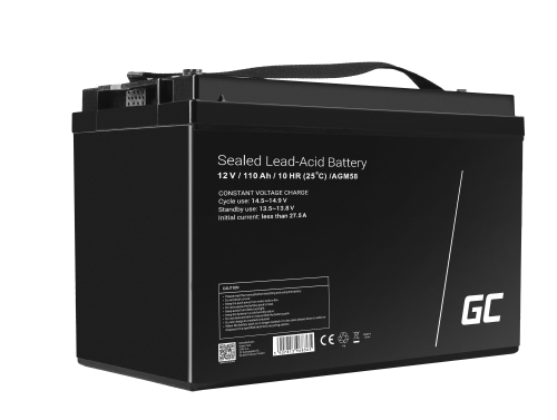 GreenCell® AGM 12V 110Ah akumulátorová bezúdržbový akumulátor rybarska lod obytné auto fotovoltaika