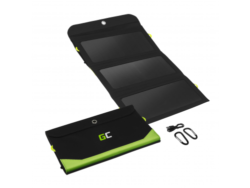Solárna nabíjačka Green Cell GC SolarCharge 21W - Solárny panel s funkciou Powerbank 10000 mAh USB-C Power Delivery 18W USB-A QC