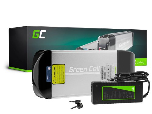 Green Cell Bateria pre Elektrický Bicykel 36V 15Ah 540Wh Rear Rack Ebike 2 Pin na Prophete, Mifa, Curtis s Nabíjačkou