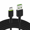Kábel USB-C Typ C 1,2m LED Green Cell Ray s rýchlym nabíjaním, Ultra Charge, Quick Charge 3.0