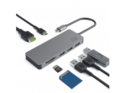 Dokovacia stanica, adaptér, adaptér HUB USB-C HDMI Green Cell - 7 portov pre MacBook Pro, Dell XPS, Lenovo X1 Carbon a ďalšie