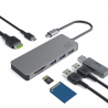 Adaptér HUB USB-C Green Cell 7 v 1 (USB 3.0 HDMI 4K microSD SD) pre Apple MacBook Pro, Air, Asus, Dell XPS, HP, Lenovo X1