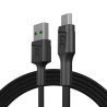 Kábel Micro USB 1,2m Green Cell PowerStream s rýchlym nabíjaním, Ultra Charge, Quick Charge 3.0