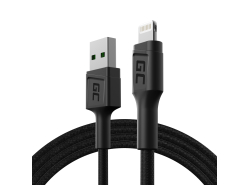 Kábel Green Cell GC PowerStream USB-A - Lightning 120cm, pre iPhone, iPad, iPod, rýchle nabíjanie