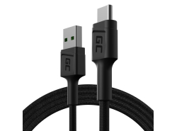 Kábel Green Cell GC PowerStream USB-A - USB-C 120 cm, rýchle nabíjanie Ultra Charge, QC 3.0