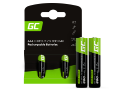 2x AAA nabíjateľné Ni-MH batérie akumulátory 800 mAh HR03 Green Cell