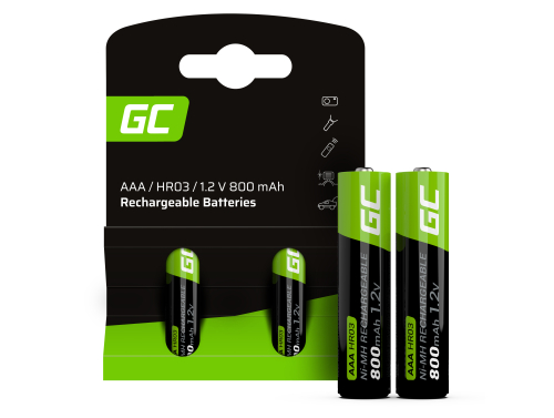 2x akumlátory AAA R3 800mAh Ni-Mh dobíjateľné batérie Green Cell