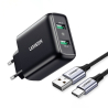 Nabíjačka USB UGREEN 18W, 2 x USB, Rýchle nabíjanie Power Delivery 3.0, Farba čierna