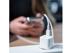 Kábel Biely Lightning - USB-C 1m MFi Green Cell PowerStream s rýchlym nabíjaním Power Delivery, pre Apple iPhone