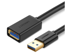Predĺžovač kábla USB od UGREEN, USB-A 3.0 (samica) - USB-A 3.0 (samček), 3 m, čierna farba