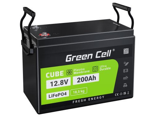 Batéria Lítium-železo-fosfátová LiFePO4 Green Cell 12V 12,8V 200Ah pre solárne panely, obytné automobily a člny