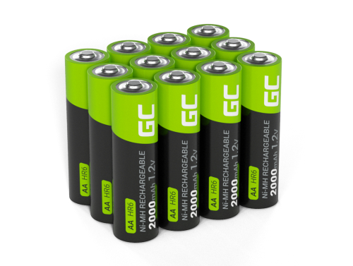 12x akumlátory AA R6 2000mAh Ni-Mh dobíjateľné batérie Green Cell