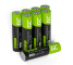 8x Nabíjateľné batérie AAA R3 800mAh Ni-Mh dobíjateľné batérie Green Cell