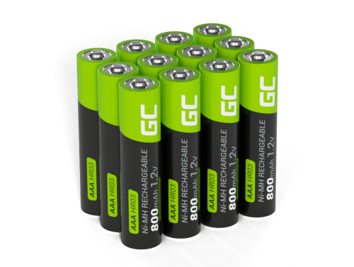 12x Nabíjateľné batérie AAA R3 800mAh Ni-Mh dobíjateľné batérie Green Cell