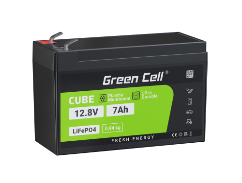 Green Cell® Batéria LiFePO4 7Ah 12.8V 89.6Wh lítium-železo-fosfát fotovolta-ický systém karavan čln