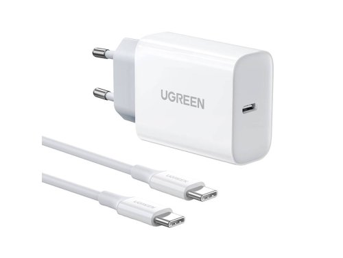Nabíjačka UGREEN 30W s káblom USB-C, Rýchle nabíjanie, Kompatibilná so zariadeniami Samsung, Xiaomi, MacBook, Ľahká a kompaktná