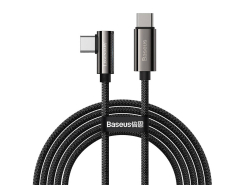 Kabel s uhlom USB-C na USB-C Baseus Legend Series, 100 W, 2 m, čierny, Rýchle nabíjanie PD a prenos dát 480 Mbp/s