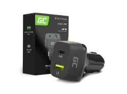 Autonabíjačka Green Cell 48W Power Delivery s rýchlym nabíjaním 3.0 - USB-C, USB-A, 12V / 24V