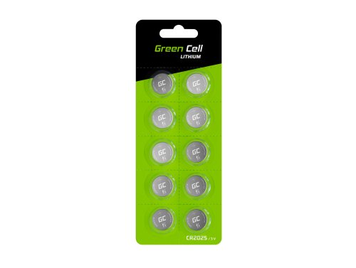 Green Cell Blister 10x Lítiová Batéria CR2025 3V 160mAh