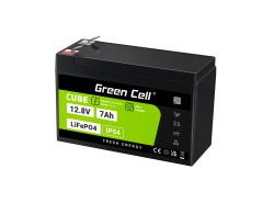 Green Cell CUBE LiFePO4 Batéria 7Ah 12.8V 89.6Wh lítium-železo-fosfát pre UPS, Poplašné systémy, Monitorovanie, Hračky