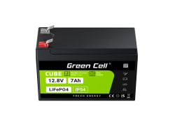 Green Cell CUBE LiFePO4 Batéria 7Ah 12.8V 89.6Wh lítium-železo-fosfát pre UPS, Poplašné systémy, Monitorovanie, Hračky