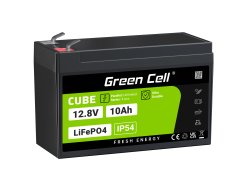 Green Cell CUBE LiFePO4 Batéria 10Ah 12.8V 128Wh lítium-železo-fosfát pre Napájanie a Núdzové osvetlenie, Monitorovanie