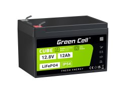 Green Cell CUBE LiFePO4 Batéria 12Ah 12.8V 153.6Wh lítium-železo-fosfát pre Invalidné vozíky, Kosačk, Hračky, Skútre