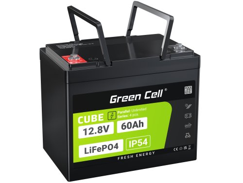 Green Cell CUBE LiFePO4 Batéria 60Ah 12.8V 768Wh lítium-železo-fosfát pre Invalidné vozíky, Prívesy, Zdvíhacie vozíky, Karavany