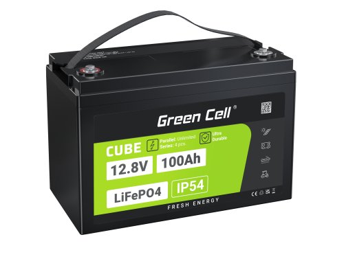 Green Cell CUBE LiFePO4 Batéria 100Ah 12.8V 1280Wh lítium-železo-fosfát pre Plachetnice, Fotovoltaiku, Karavany, Foodtruck