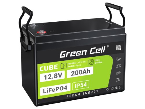 Green Cell CUBE LiFePO4 Batéria 200Ah 12.8V 2560Wh lítium-železo-fosfát pre Fotovolta-ický systém, Karavan, Čln, Foodtruck