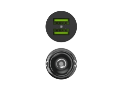 Green Cell Nabíjačka USB PowerRide Nano36, 2x USB-A, 36W s rýchlym nabíjaním Ultra Charge + LED Kábel Lightning 120cm