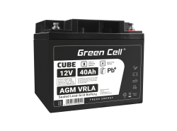 Green Cell CUBE AGM IP54 12V 40Ah akumulátorová bezúdržbový akumulátor kosačka skúter čln Traktorová kosačka