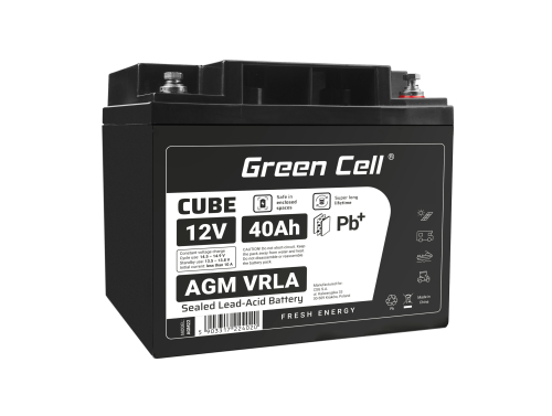 Green Cell CUBE AGM IP54 12V 40Ah akumulátorová bezúdržbový akumulátor kosačka skúter čln Traktorová kosačka