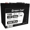 Green Cell CUBE AGM IP54 12V 55Ah akumulátorová bezúdržbový akumulátor kosačka skúter čln Traktorová kosačka