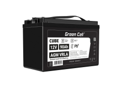 Green Cell CUBE AGM IP54 12V 90Ah akumulátorová bezúdržbový akumulátor rybarska lod obytné auto fotovoltaika