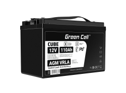 GreenCell® AGM 12V 110Ah akumulátorová bezúdržbový akumulátor rybarska lod obytné auto fotovoltaika