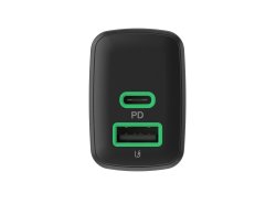 Greencell PowerSource Duo30 Ladegerät USB/USB-C Schwarz Power Adapter 30W Power Delivery