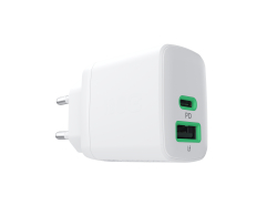 Greencell PowerSource Duo30 Ladegerät USB/USB-C Weiß Power Adapter 30W Power Delivery