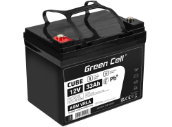 Green Cell® AGM 12V 33Ah akumulátorová bezúdržbový akumulátor kosačka skúter čln Traktorová kosačka