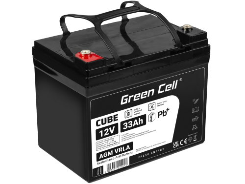 Green Cell® AGM 12V 33Ah akumulátorová bezúdržbový akumulátor kosačka skúter čln Traktorová kosačka