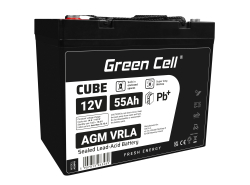 Green Cell® AGM 12V 55Ah akumulátorová bezúdržbový akumulátor kosačka skúter čln Traktorová kosačka