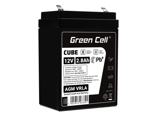 Green Cell® AGM 12V 2.8Ah akumulátorová bezúdržbový akumulátor hračky Výstražné systémy hračkárske vozidlo