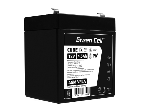 Green Cell® AGM 12V 4.5Ah akumulátorová bezúdržbový akumulátor hračky Výstražné systémy hračkárske vozidlo