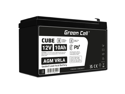 Green Cell® AGM 12V 10Ah akumulátorová bezúdržbový akumulátor systémy zdroje nepretržitého napájania UPS