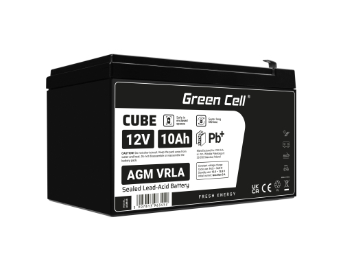 Green Cell® AGM 12V 10Ah akumulátorová bezúdržbový akumulátor systémy zdroje nepretržitého napájania UPS